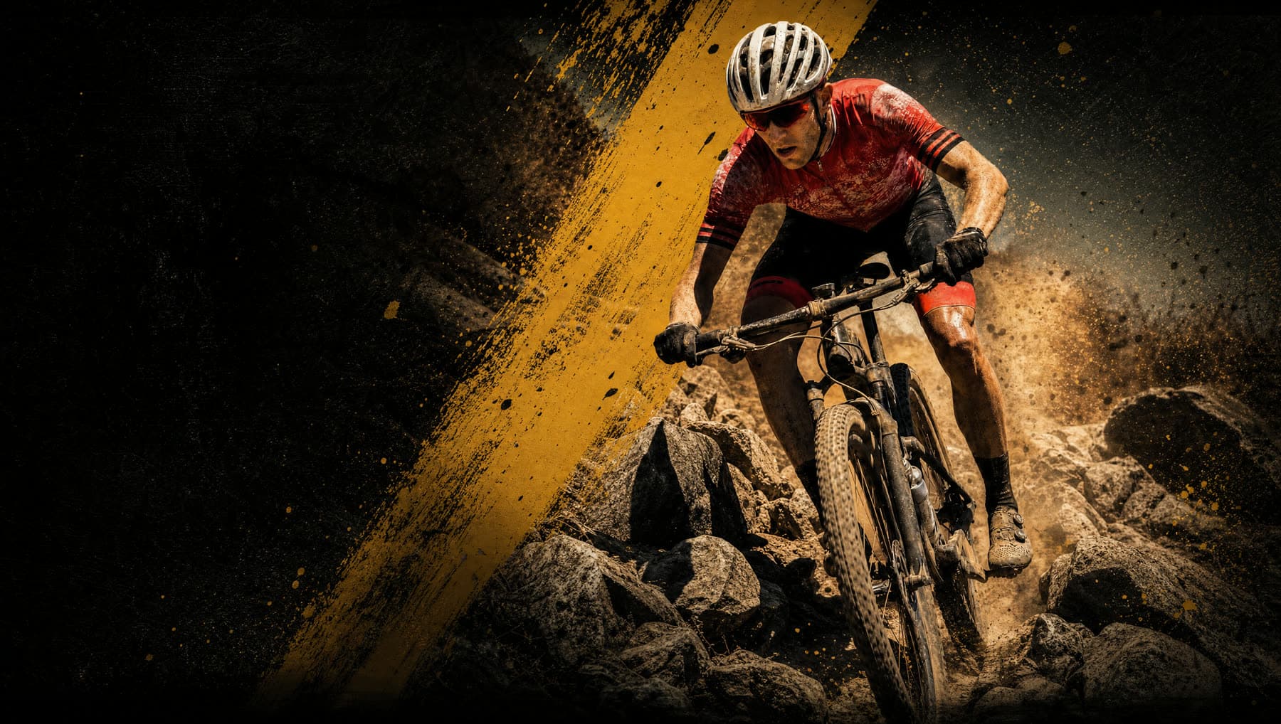 Atleta in mountain bike sul percorso tecnico della Marathon MTB 209